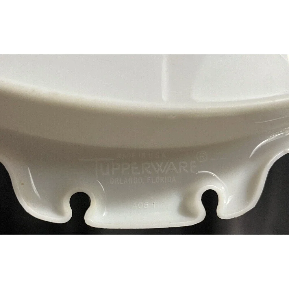 Vintage Tupperware Party Lazy Susan Tray Divided Vegetable 405-1 Clear Lid 224-9